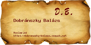 Dobránszky Balázs névjegykártya